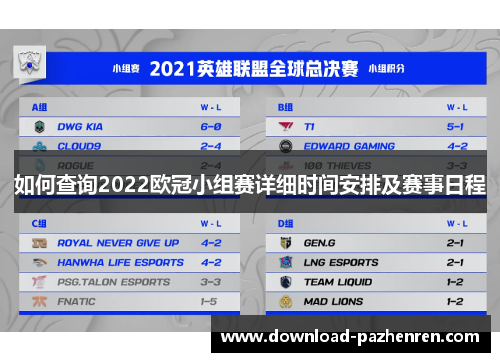 如何查询2022欧冠小组赛详细时间安排及赛事日程