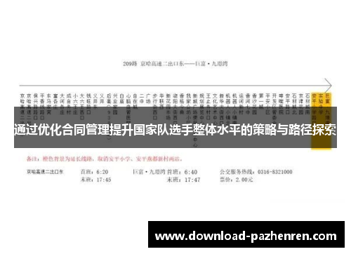 通过优化合同管理提升国家队选手整体水平的策略与路径探索